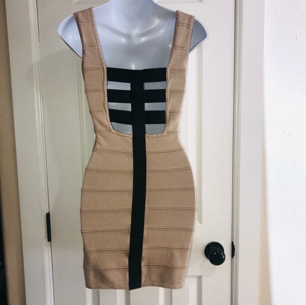 Wow Coutere BACK-STRAP Bodycon Dress M - Picture 3 of 6